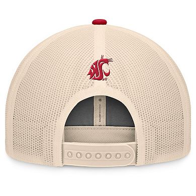 Men's Top of the World Crimson/Natural Washington State Cougars Bennett Trucker Adjustable Hat