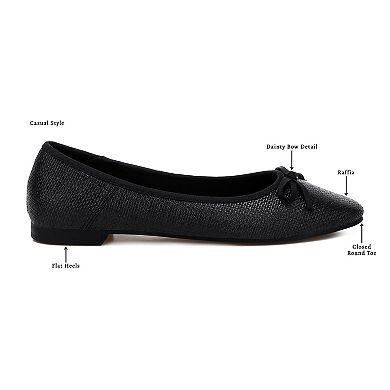 Rag & Co Paper Rings Women's Raffia Ballet Flats