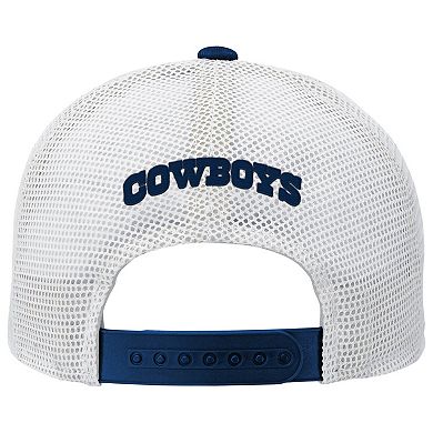 Youth Navy Dallas Cowboys Core Lockup Trucker Adjustable Hat