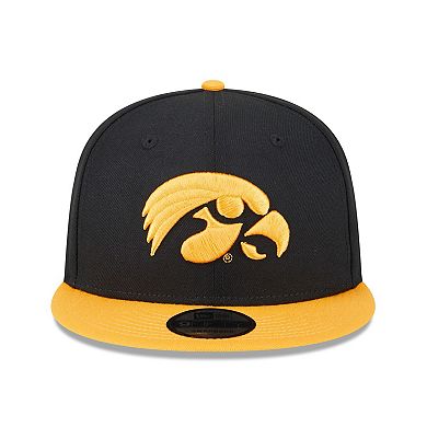 Men's New Era Black Iowa Hawkeyes Two-Tone 9FIFTY Snapback Hat