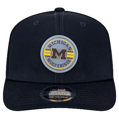 Men's New Era Navy Michigan Wolverines Patched 9SEVENTY Stretch-Snap Adjustable Hat