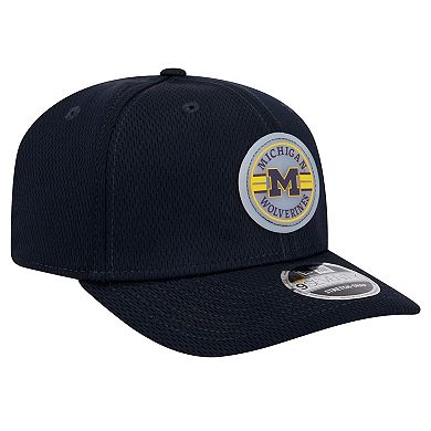 Men's New Era Navy Michigan Wolverines Patched 9SEVENTY Stretch-Snap Adjustable Hat