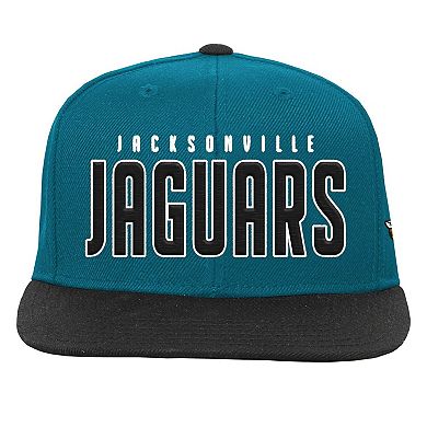 Youth Teal/Black Jacksonville Jaguars Lock Up Flat Brim Snapback Hat