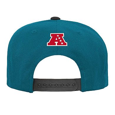 Youth Teal/Black Jacksonville Jaguars Lock Up Flat Brim Snapback Hat