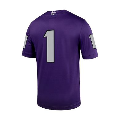 Men's Nike #1 Purple TCU Horned Frogs Untouchable Football Jersey