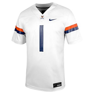 Men's Nike #1 White Virginia Cavaliers Untouchable Football Jersey