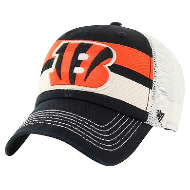 Men's '47 Black Cincinnati Bengals Clubhouse Boon Clean-Up Trucker Adjustable Hat
