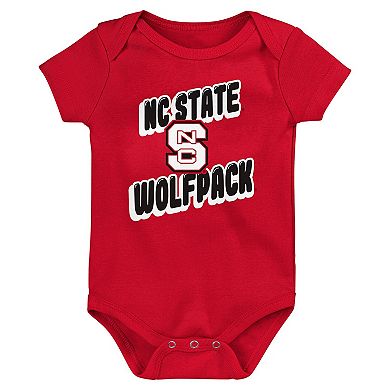 Newborn Red NC State Wolfpack Sunday Comics 3-Pack Bodysuit Set