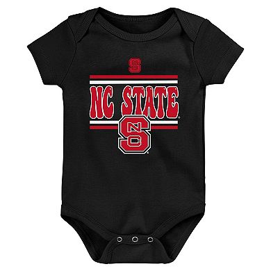 Newborn Red NC State Wolfpack Sunday Comics 3-Pack Bodysuit Set