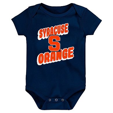Newborn Navy Syracuse Orange Sunday Comics 3-Pack Bodysuit Set