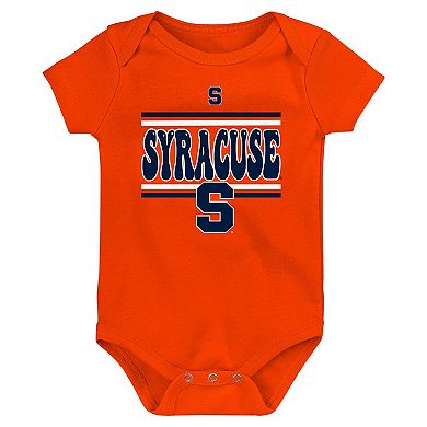 Newborn Navy Syracuse Orange Sunday Comics 3-Pack Bodysuit Set