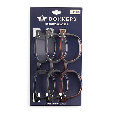 Men’s Dockers® VMP2207 50mm Square 3-Pk. Reading Glasses