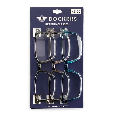 Men's Dockers® VMP2038 52mm Square 3-pk. Reading Glasses