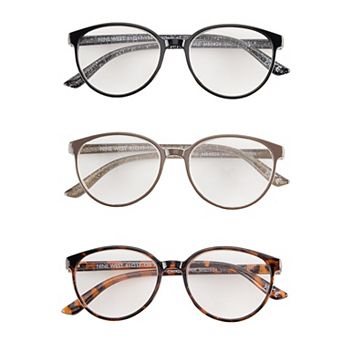 Women’s Nine West VMP2030 51mm 3 pk Cat-Eye Reading Glasses