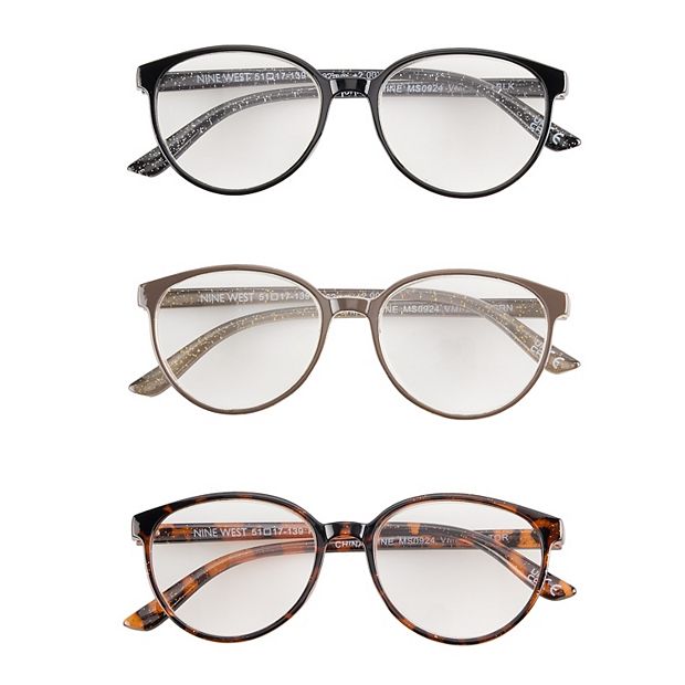 Women's Nine West VMP2030 51mm 3-pk. Cat-Eye Reading Glasses