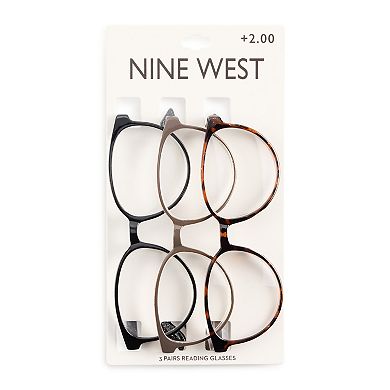 Women’s Nine West VMP2030 51mm 3-pk. Cat-Eye Reading Glasses