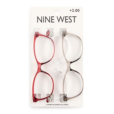Women’s Nine West VMP2210 52mm 3-pk. Cat Eye Reading Glasses