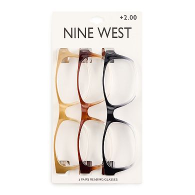Women’s Nine West 3-Pk. 51mm Fashion Reading Glasses Set