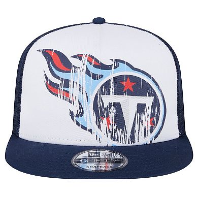Youth New Era White/Navy Tennessee Titans Distressed 9FIFTY A-Frame Snapback Hat