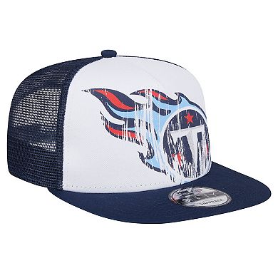 Youth New Era White/Navy Tennessee Titans Distressed 9FIFTY A-Frame Snapback Hat