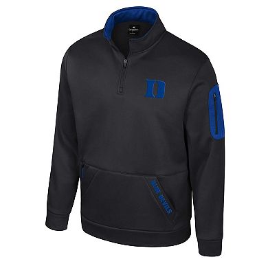 Men's Colosseum Black Duke Blue Devils Mainframe Quarter-Zip Fleece Jacket