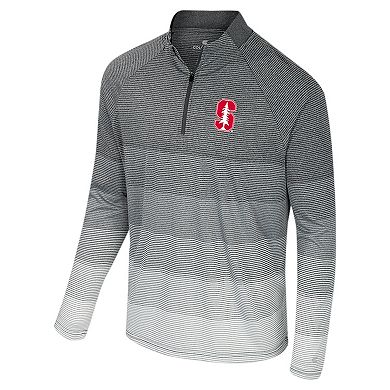 Men's Colosseum Gray Stanford Cardinal AI Striped Mesh Quarter-Zip Raglan Windshirt