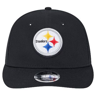 Men's New Era Black Pittsburgh Steelers Main Low Profile 9FIFTY Snapback Hat