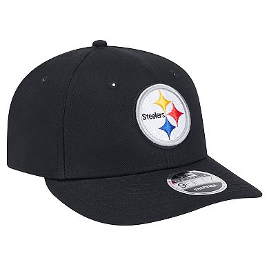 Men's New Era Black Pittsburgh Steelers Main Low Profile 9FIFTY Snapback Hat