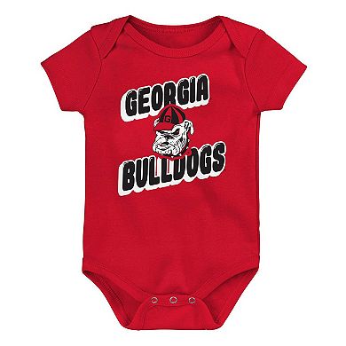 Newborn Red Georgia Bulldogs Sunday Comics 3-Pack Bodysuit Set
