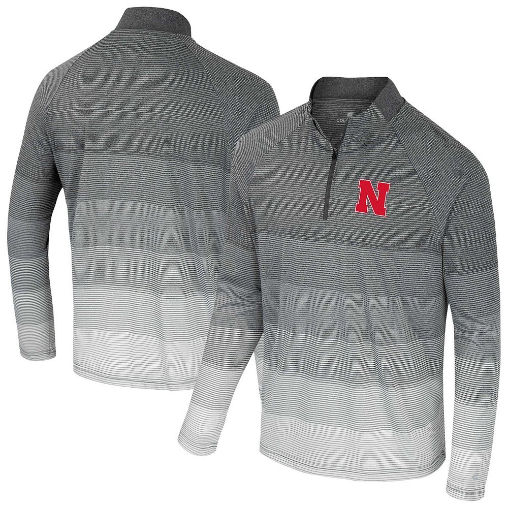 Men's Colosseum Gray Nebraska Huskers AI Striped Mesh