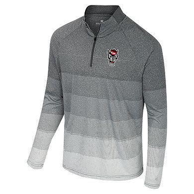 Men's Colosseum Gray NC State Wolfpack AI Striped Mesh Quarter-Zip Raglan Windshirt