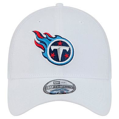 Men's New Era White Tennessee Titans Main 39THIRTY Flex Hat