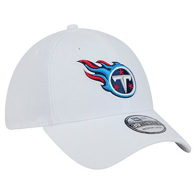 Men's New Era White Tennessee Titans Main 39THIRTY Flex Hat