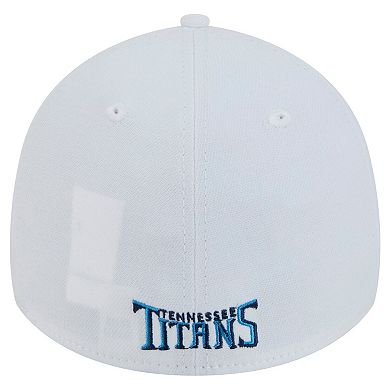 Men's New Era White Tennessee Titans Main 39THIRTY Flex Hat