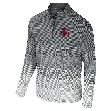 Men's Colosseum Gray Texas A&M Aggies AI Striped Mesh Quarter-Zip Raglan Windshirt