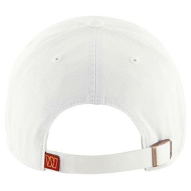 Men's '47 White Washington Commanders Clean Up Adjustable Hat