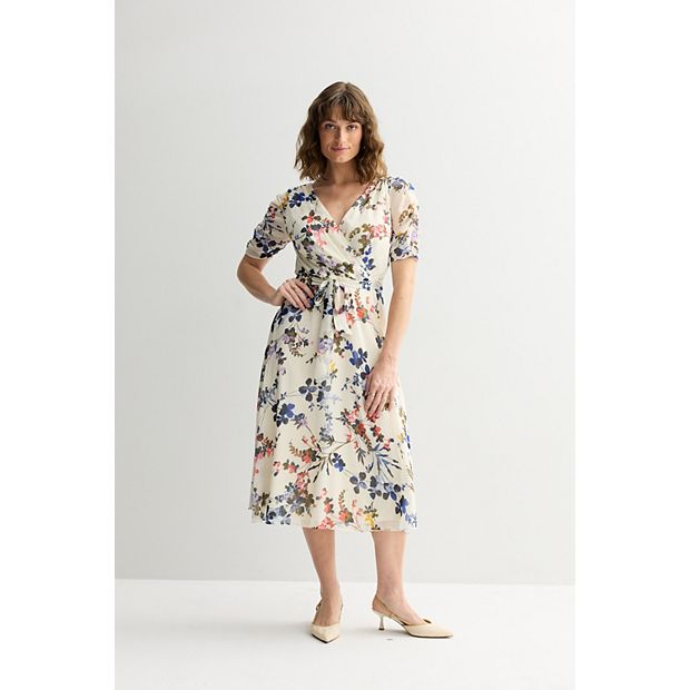 color block midi dress Garden Muse Floral Color Block Midi Dress S / pink