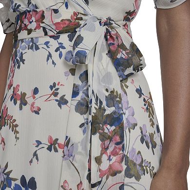 Women's Harper Rose Short Sleeve Surplice Belted Midi Dress