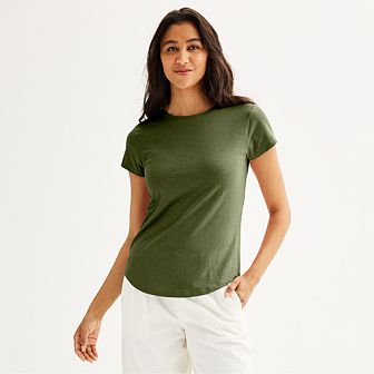 Petite Sonoma Goods For Life® Everyday Short Sleeve Crewneck Tee
