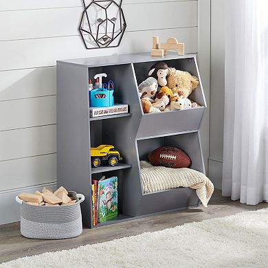 Badger Basket Side-by-Side Combo Shelves & Bins Storage Unit