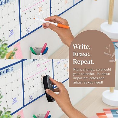 Rileys & Co 2025 Large Annual Erasable Laminated Wall Calendar, Jan 2025 - Dec 2025 - 24 X 36 Inch