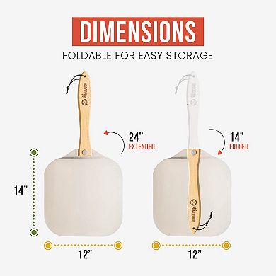 Chef Pomodoro Pizza Peel Stainless Steel Pizza Rocker Cutter Set