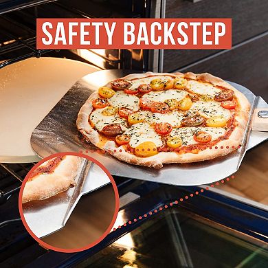 Chef Pomodoro Pizza Peel Stainless Steel Pizza Rocker Cutter Set