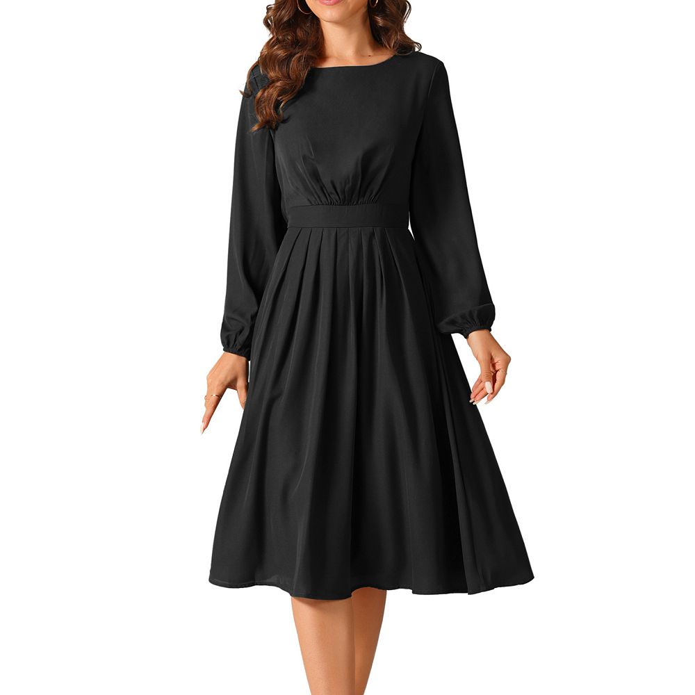 CUPSHE Women's Long Sleeve Ruffle Mini Dress With Smocked Waist - Green Bubble Sleeve Party Dress For Fall & Winter