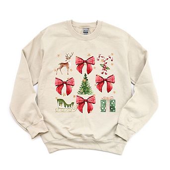 Coquette Christmas Collage Sweatshirt