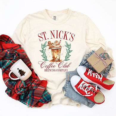 St. Nick's Coffee Club Garment Dyed Long Sleeve Tees