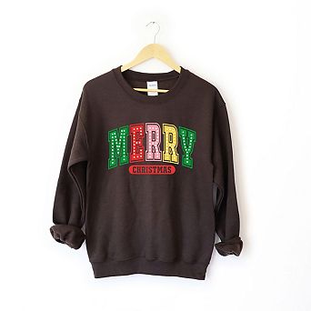 Merry Christmas Varsity Colorful Sweatshirt