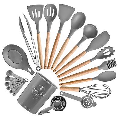 34pcs Kitchen Silicone Cookware Set, Silicone Cooking Kitchen Utensils Set Nonstick Cookware