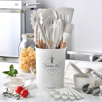 34pcs Kitchen Silicone Cookware Set, Silicone Cooking Kitchen Utensils Set Nonstick Cookware