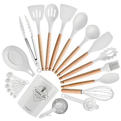 34pcs Kitchen Silicone Cookware Set, Silicone Cooking Kitchen Utensils Set Nonstick Cookware